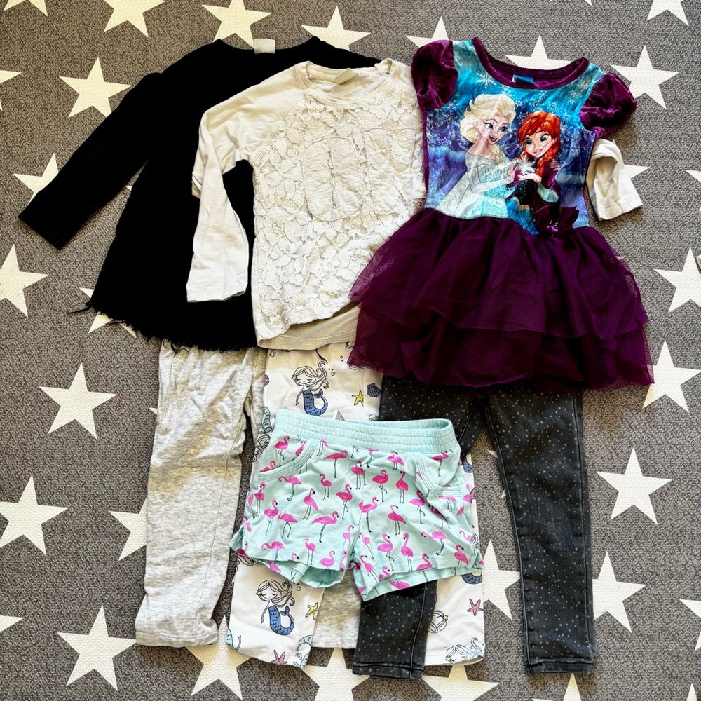 Girls 3T–4T Clothing 7 Pieces Bundle | Zara Girls, Gap, Disney Frozen Dress